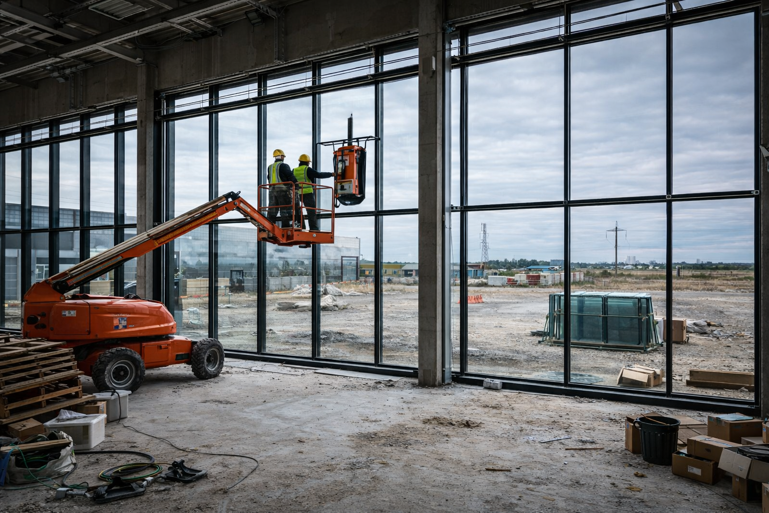 Biroju vai komercēka - interjera stikla starpsienu montāža